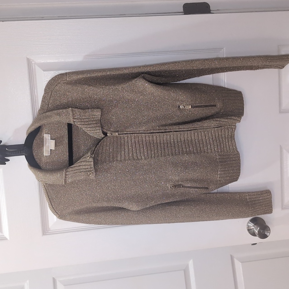 MK L Metallic Gold Sweater